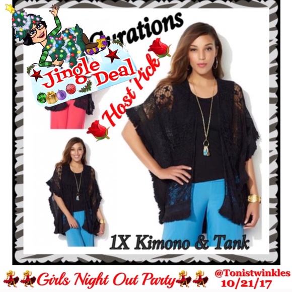 ❌SOLD❌NEW Curations Kimono & Tank Set -BLACK•1X - Picture 8 of 8